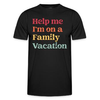 Hilfe, Ich Bin Im Familienurlaub - Männer Funktions-T-Shirt - Schwarz - Vorne - AI Model Male 178 dark (178cm)