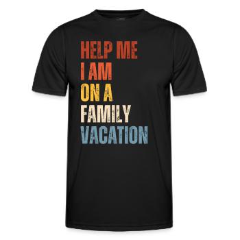 Hilfe, Ich Bin Im Familienurlaub - Männer Funktions-T-Shirt - Schwarz - Vorne - AI Model Male 178 dark (178cm)
