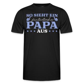 So sieht ein Fantastischer Papa aus - Männer Funktions-T-Shirt - Schwarz - Vorne - AI Model Male 178 dark (178cm)