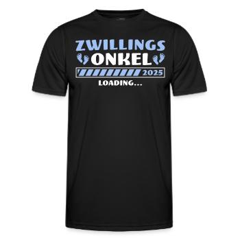 Zwillings Onkel 2025 Schwangerschaft Zwillinge - Männer Funktions-T-Shirt - Schwarz - Vorne - AI Model Male 178 dark (178cm)