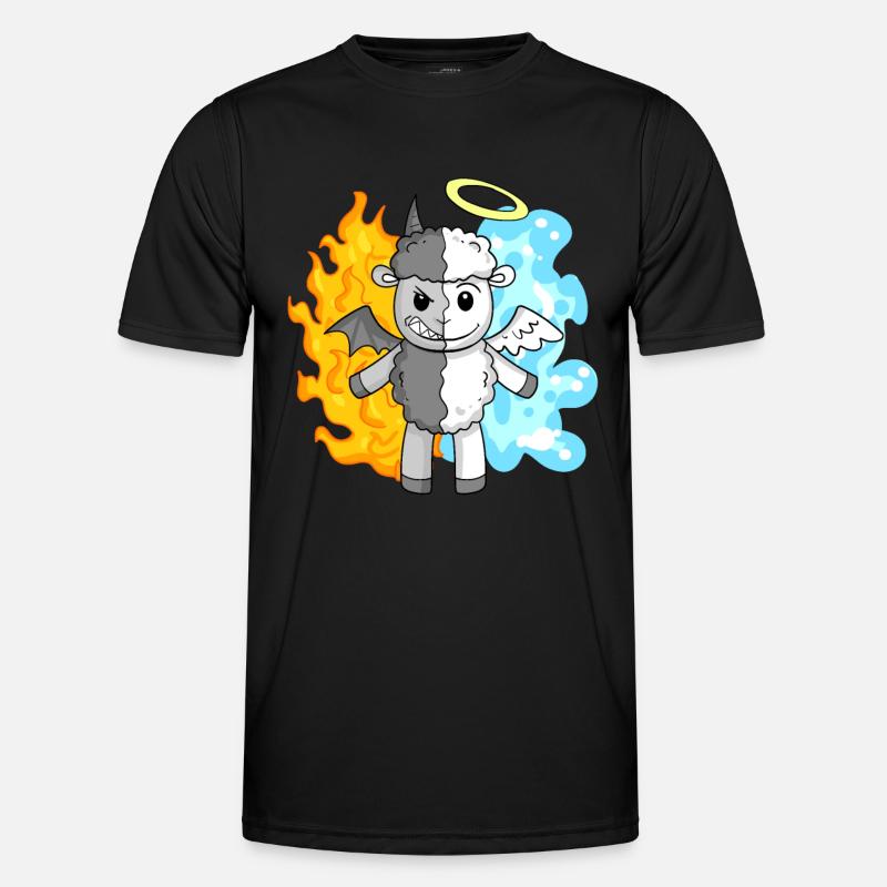 Sheep - Angels and Devils - Men's Functional T-Shirt - black