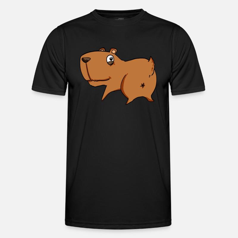 Capybara from behind - Capybara butt - Men's Functional T-Shirt - black