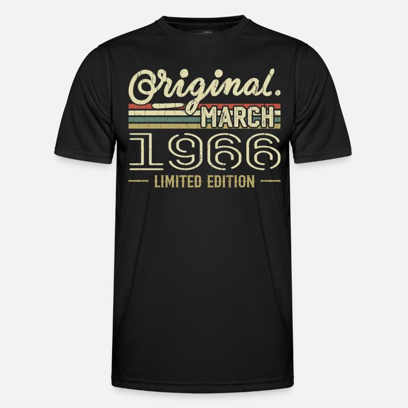 Born in March 1966 Birthday Gift March 1966 - Men's Functional T-Shirt - black