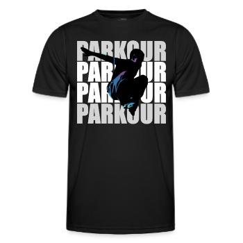 Parkour - Men's Functional T-Shirt - black - Front - AI Model Male 178 dark (178cm)