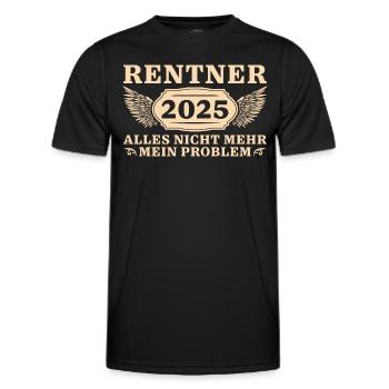 Rentner 2025 Kollege Abschied Rente Geschenkidee - Männer Funktions-T-Shirt - Schwarz - Vorne - AI Model Male 178 dark (178cm)