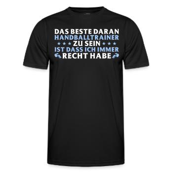 Handballtrainer hat immer Recht - Männer Funktions-T-Shirt - Schwarz - Vorne - AI Model Male 178 dark (178cm)