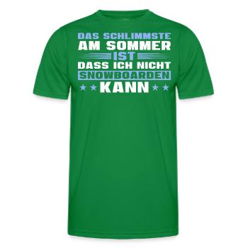 Snowboarden Das Schlimmste am Sommer - Männer Funktions-T-Shirt - Kelly Green - Vorne - AI Model Male 178 dark (178cm)