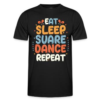 Eat Sleep Square Dance Repeat - Männer Funktions-T-Shirt - Schwarz - Vorne - AI Model Male 178 dark (178cm)