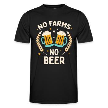 No Farms No Beer Bauern Demo Protest Landwirt - Männer Funktions-T-Shirt - Schwarz - Vorne - AI Model Male 178 dark (178cm)