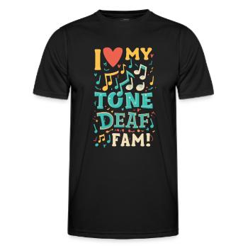 JE DÉTESTE MA FAMILLE SOURDE - T-shirt sport Homme - noir - Devant - AI Model Male 178 dark (178cm)