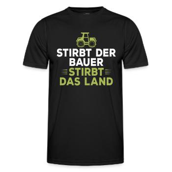 Stirbt der Bauer Stirbt das Land - Männer Funktions-T-Shirt - Schwarz - Vorne - AI Model Male 178 dark (178cm)