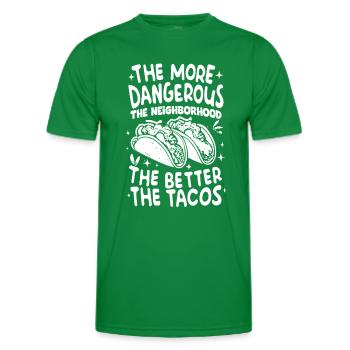 T-shirt Tacos & Adventure – Dangereusement bon ! - T-shirt sport Homme - vert - Devant - AI Model Male 178 dark (178cm)