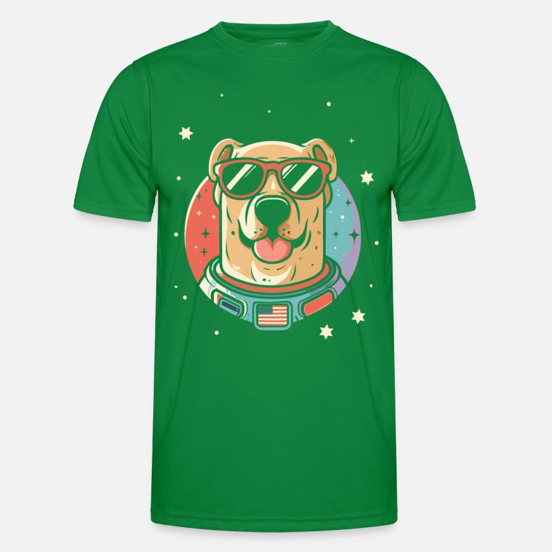 Chemise Labrador de l’espace rétro oeuvre colorée T-shirt sport Homme