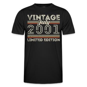 Juli 2001 Juli Geburtstagsgeschenk Juli 2001 - Männer Funktions-T-Shirt - Schwarz - Vorne - AI Model Male 178 dark (178cm)