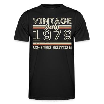 Juli 1979 Juli Geburtstagsgeschenk Juli 1979 - Männer Funktions-T-Shirt - Schwarz - Vorne - AI Model Male 178 dark (178cm)