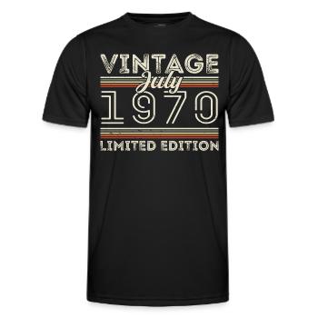 Juli 1970 Juli Geburtstagsgeschenk Juli 1970 - Männer Funktions-T-Shirt - Schwarz - Vorne - AI Model Male 178 dark (178cm)