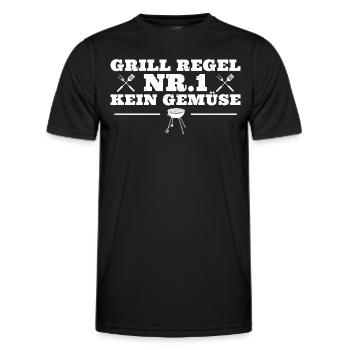 Grill Regeln Kein Gemüse Barbecue - Männer Funktions-T-Shirt - Schwarz - Vorne - AI Model Male 178 dark (178cm)