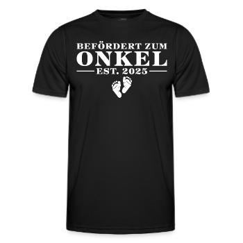 Werdender Onkel 2025 Babyparty - Männer Funktions-T-Shirt - Schwarz - Vorne - AI Model Male 178 dark (178cm)