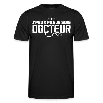 Ich kann nicht, ich bin Arzt - Männer Funktions-T-Shirt - Schwarz - Vorne - AI Model Male 178 dark (178cm)