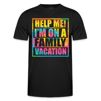 Hilfe, Ich Bin Im Familienurlaub - Männer Funktions-T-Shirt - Schwarz - Vorne - AI Model Male 178 dark (178cm)