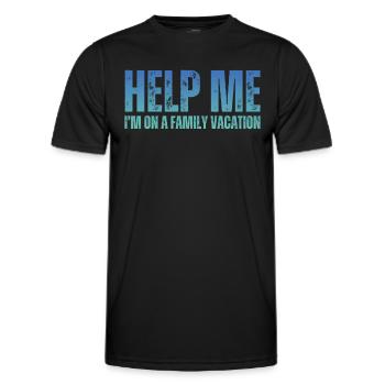 Hilfe, Ich Bin Im Familienurlaub - Männer Funktions-T-Shirt - Schwarz - Vorne - AI Model Male 178 dark (178cm)