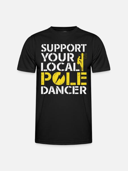 Steun je lokale paaldanseres lineman - Functioneel T-shirt voor mannen - zwart