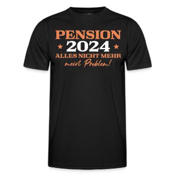 Pension 2024 Ruhestand Pensionär Geschenkidee - Männer Funktions-T-Shirt - Schwarz - Vorne - AI Model Male 178 dark (178cm)