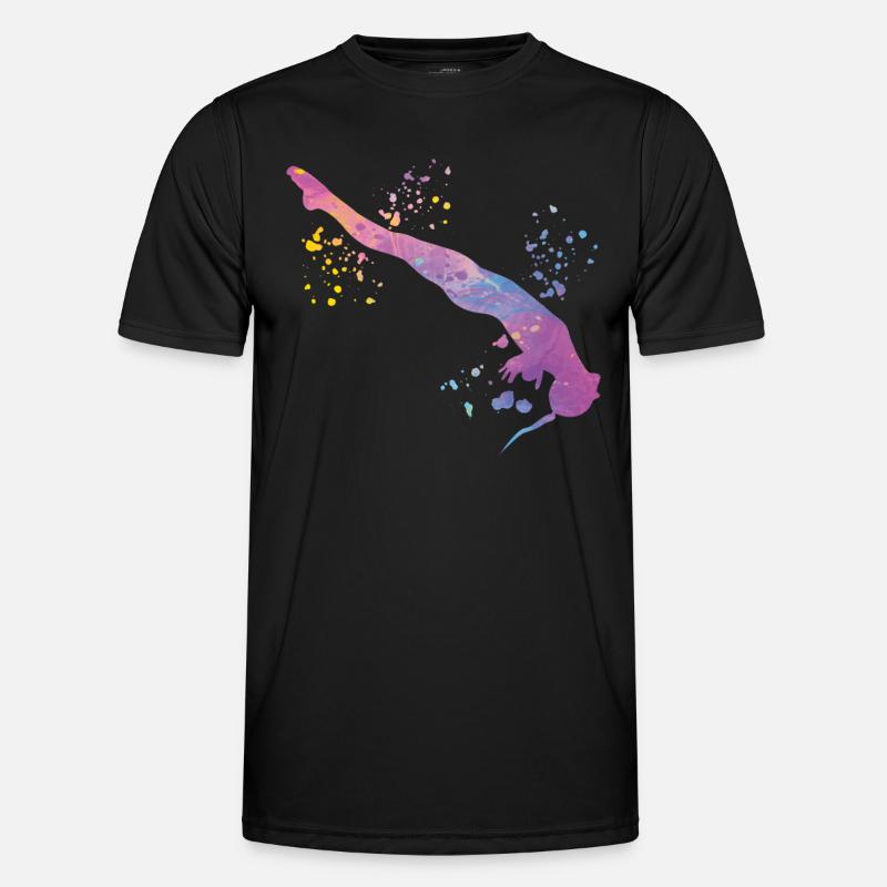 Synchronized Water Diver High Diver - Men's Functional T-Shirt - black
