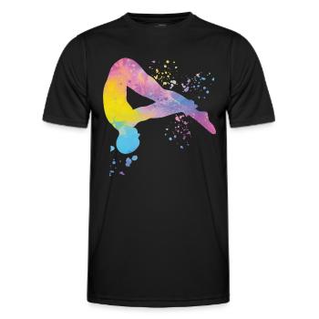 Diving, Synchronized Diving, Artistic Jumping - Men's Functional T-Shirt - black - Front - AI Model Male 178 dark (178cm)