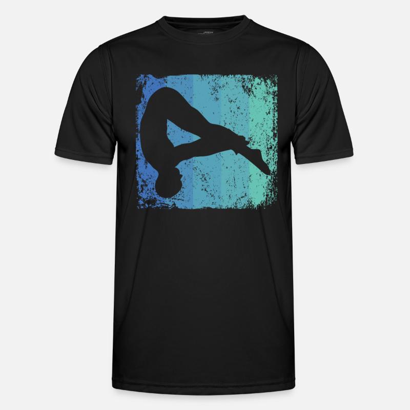 Synchronisierter Wassertaucher High Diver - Männer Funktions-T-Shirt - Schwarz