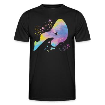 Diving, Synchronized Diving, Artistic Jumping - Men's Functional T-Shirt - black - Front - AI Model Male 178 dark (178cm)