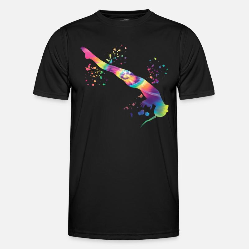 Synchronisierter Wassertaucher High Diver - Männer Funktions-T-Shirt - Schwarz