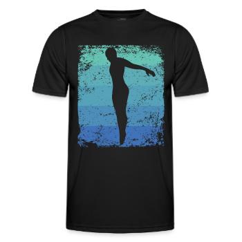 Plongeur en eau synchronisé High Diver - T-shirt sport Homme - noir - Devant - AI Model Male 178 dark (178cm)