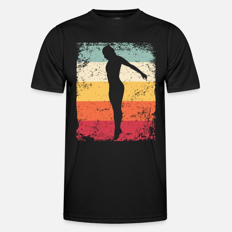 Turmspringen Kunstspringen Synchronspringen - Männer Funktions-T-Shirt - Schwarz