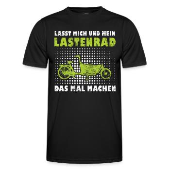 Lastenrad Retro Frachtfahrrad Cargobike - Männer Funktions-T-Shirt - Schwarz - Vorne - AI Model Male 178 dark (178cm)
