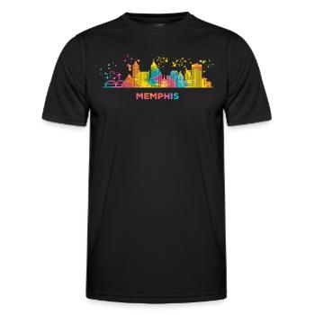 Memphean Skyline Memphis - Männer Funktions-T-Shirt - Schwarz - Vorne - AI Model Male 178 dark (178cm)