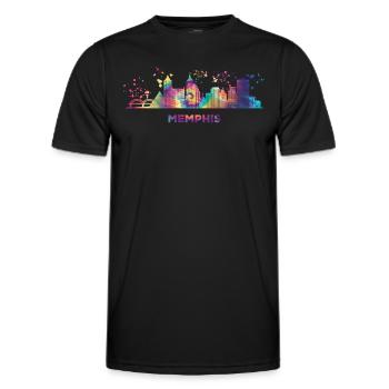 Memphean Skyline Memphis - Men's Functional T-Shirt - black - Front - AI Model Male 178 dark (178cm)
