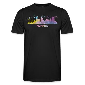 Memphean Skyline Memphis - Männer Funktions-T-Shirt - Schwarz - Vorne - AI Model Male 178 dark (178cm)