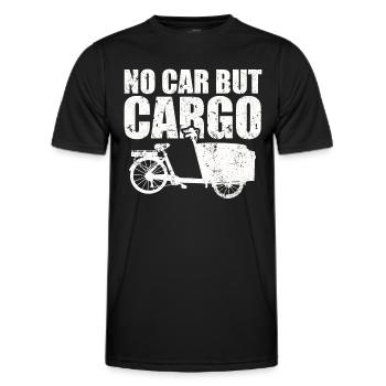 Not a car, but a cargo bike cargo bike - Men's Functional T-Shirt - black - Front - AI Model Male 178 dark (178cm)