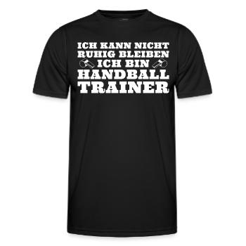 Ich kann nicht ruhig bleiben Handballtrainer - Männer Funktions-T-Shirt - Schwarz - Vorne - AI Model Male 178 dark (178cm)