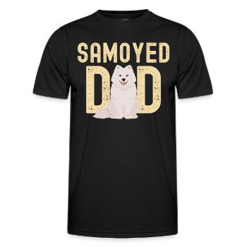 Samoyed Daddy sweet Samoyed Dad - Men's Functional T-Shirt - black - Front - AI Model Male 178 dark (178cm)
