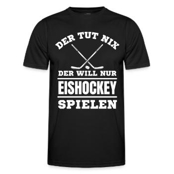 Eishockey Hockey Hockeyspieler Eishockey - Männer Funktions-T-Shirt - Schwarz - Vorne - AI Model Male 178 dark (178cm)
