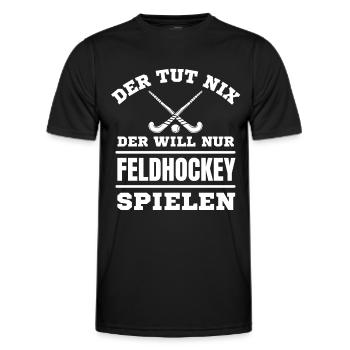 Hockey Hockeyspieler Feldhockey - Männer Funktions-T-Shirt - Schwarz - Vorne - AI Model Male 178 dark (178cm)