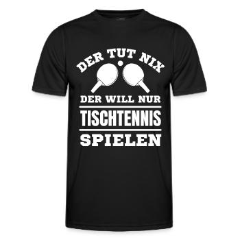 Tischtennis lustiger Spruch - Männer Funktions-T-Shirt - Schwarz - Vorne - AI Model Male 178 dark (178cm)