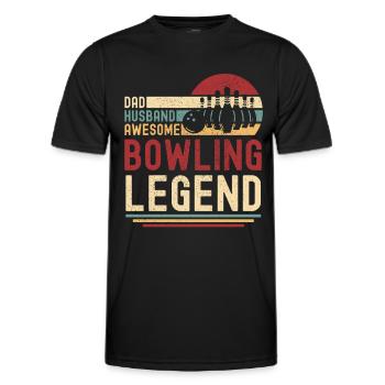 Papa Husband Bowling Legend rétro vintage - T-shirt sport Homme - noir - Devant - AI Model Male 178 dark (178cm)