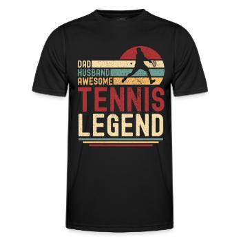 Papa Husband Tennis Legend rétro vintage - T-shirt sport Homme - noir - Devant - AI Model Male 178 dark (178cm)