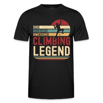 Papa Husband Climbing Legend vintage rétro - T-shirt sport Homme - noir - Devant - AI Model Male 178 dark (178cm)