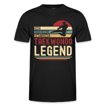 Papa Ehemann Taekwondo Legende vintage retro - Männer Funktions-T-Shirt - Schwarz - Vorne - AI Model Male 178 dark (178cm)