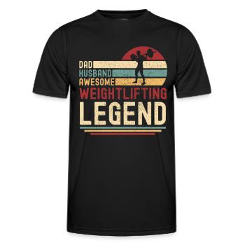 Haltérophilie Père Mari rétro vintage - T-shirt sport Homme - noir - Devant - AI Model Male 178 dark (178cm)