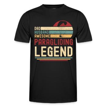 Papa Husband Parapente Légende Parapente rétro - T-shirt sport Homme - noir - Devant - AI Model Male 178 dark (178cm)